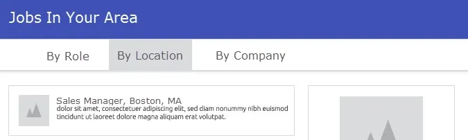 Jobs In Your Area social recruiting interface mockup